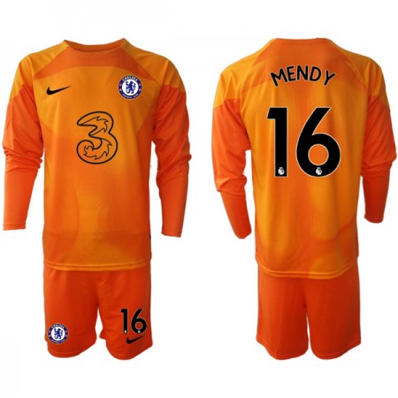 Goedkope Chelsea MENDY 16 Doelman Kids Tenue 2022-23 Lange Mouw
